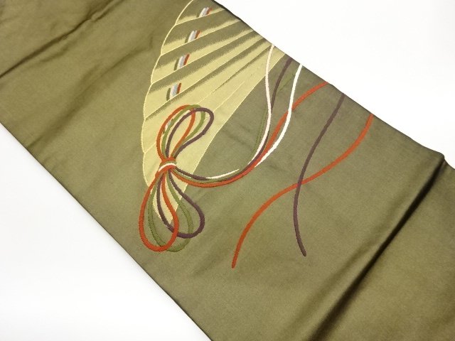 JAPANESE KIMONO / NAGOYA OBI / WOVEN FOLDING FAN 